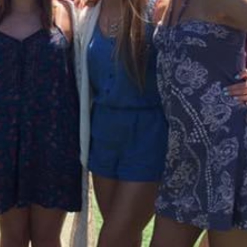 Cute denim romper